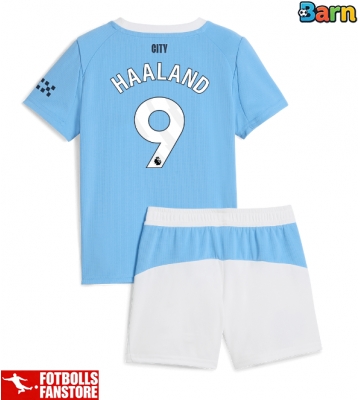 Manchester City Erling Haaland #9 Hemmatröja Barn 2025-26 Kortärmad (+ Korta byxor)